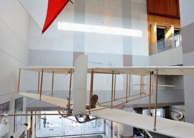 1911 Reproduction Wright Glider in lobby of the NC Museum of History.